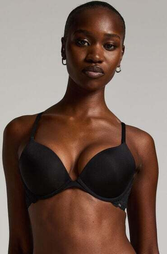 Vattert bh med bøyle push-up Angie Svart