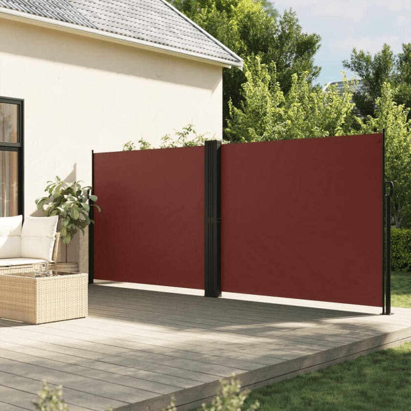 Uttrekkbar sidemarkise brun 160x600 cm