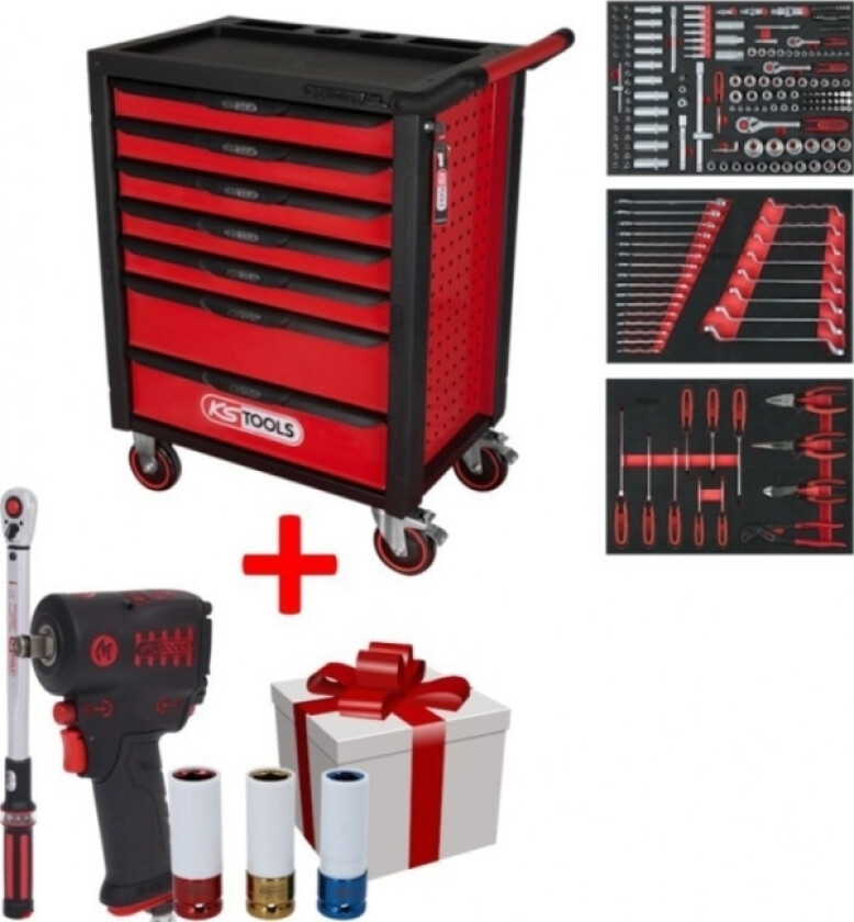 Kstools Verktøyvogn 215 Deler Ks Tools Racingline, 7 Skuffer, Med Tilbehør