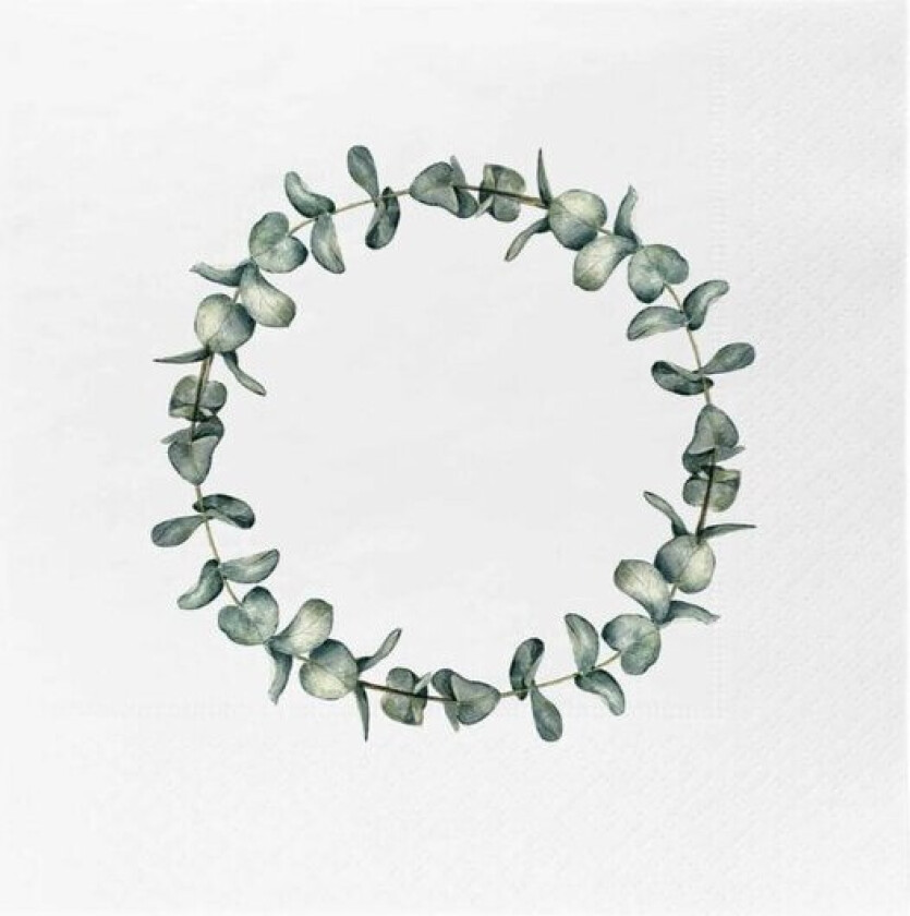 Servietter 16,5x16,5 cm 20 stk eucalyptus krans
