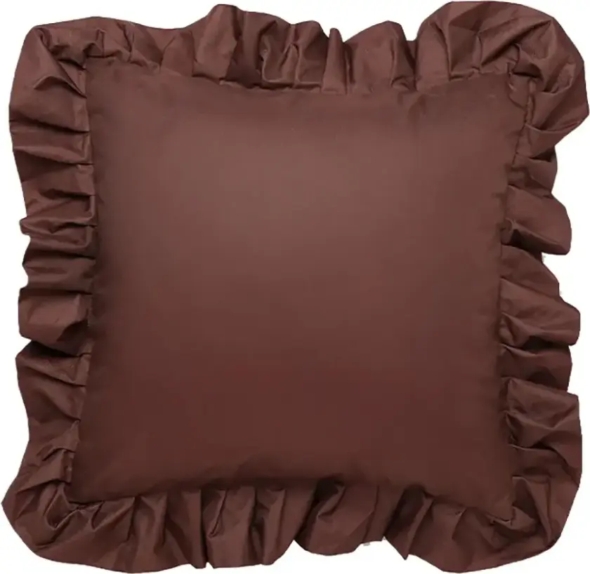 Pyntepute med volang 45x45 cm Brun