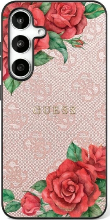 Leather 4G Flowers Print Metal Classic Logo Magsafe Samsung Galaxy S25 Case Pink