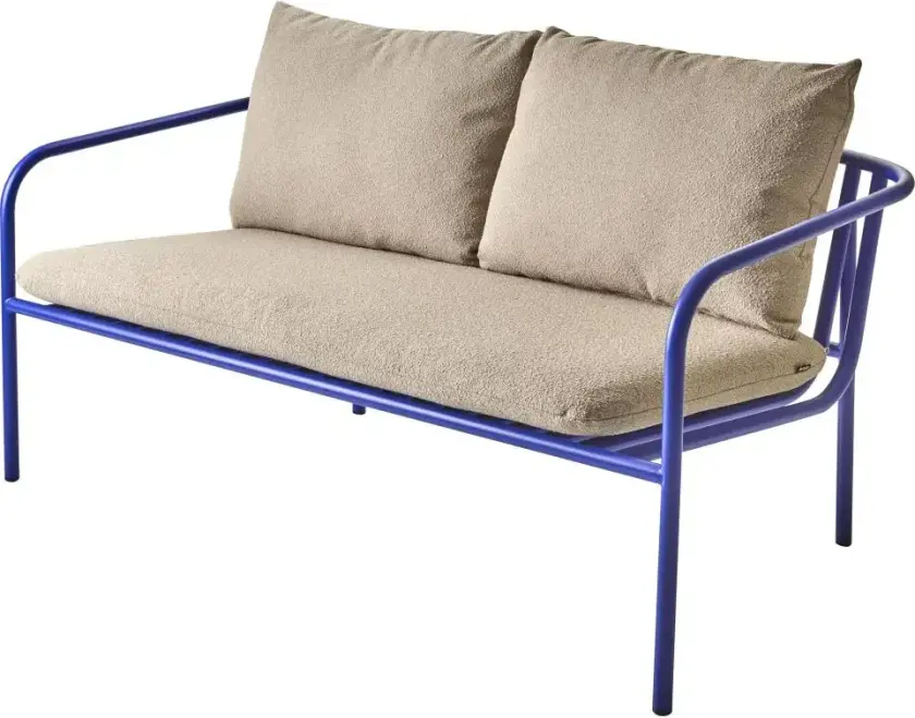 Bendt Sofa Teddy Beige/Indigo Blue