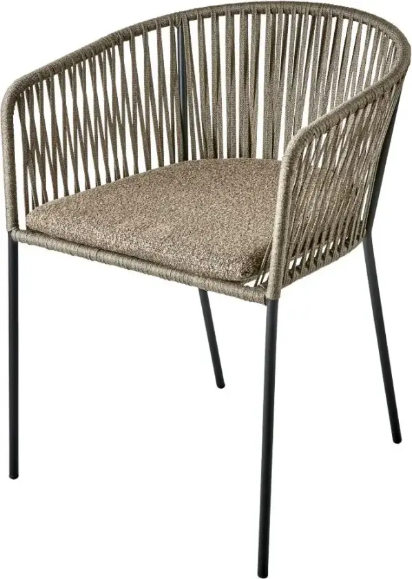 PIATTO Stol med armlener - Raw Peanut / Black