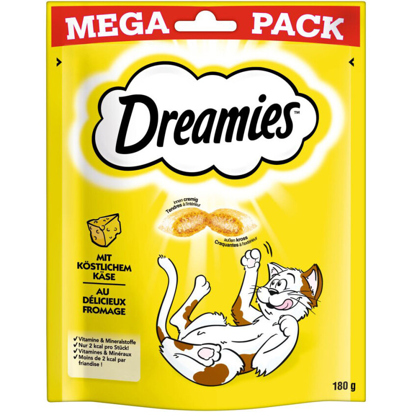 kattesnacks Big Pack - Økonomipakke: Ost (6 x 180 g)