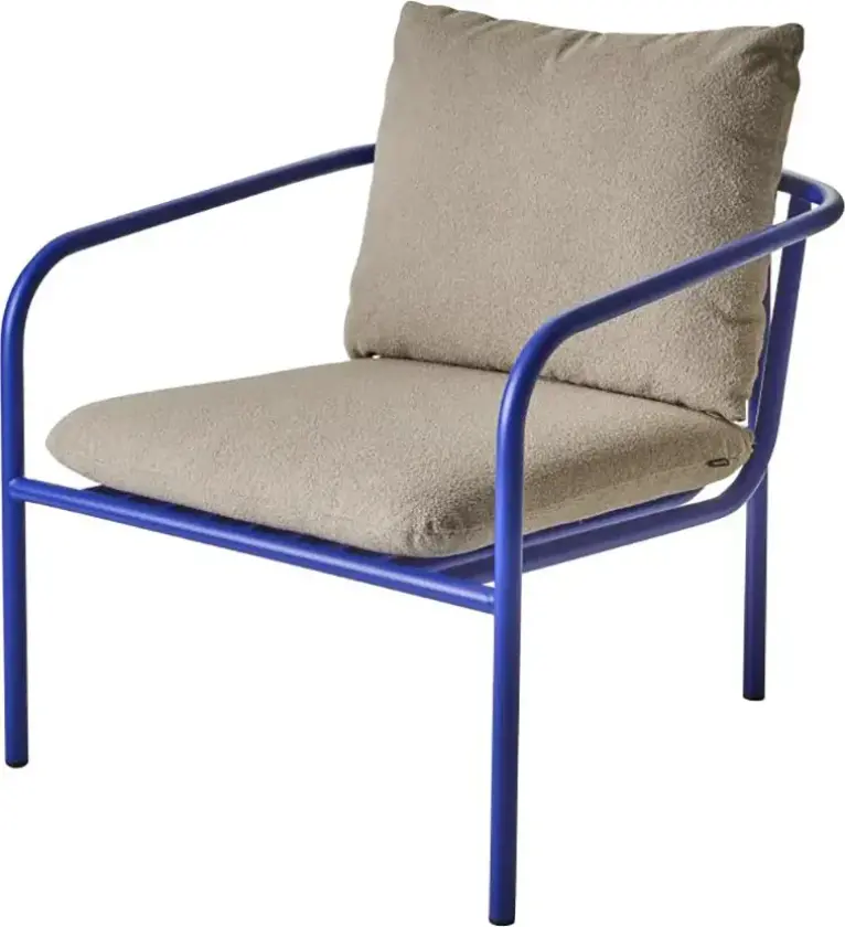 Bendt Lenestol Teddy Beige/Indigo Blue