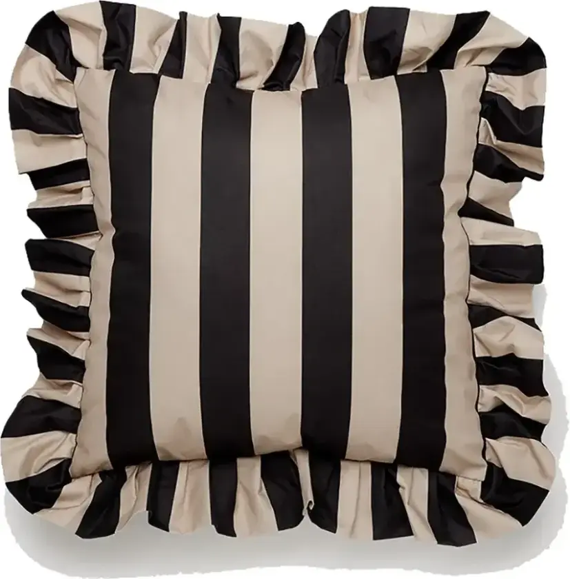 Pyntepute med volang 45x45 cm Svart/Beige