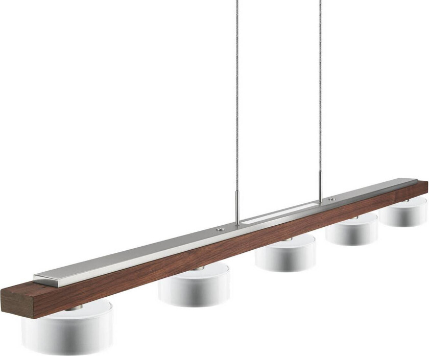 pendellampe Estelle, tre, 130 cm, oljet valnøtt