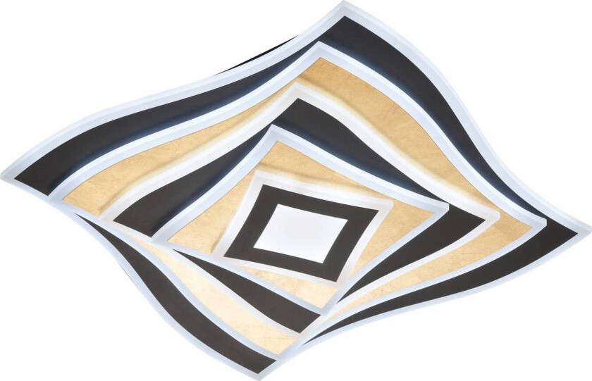 Hero LED-taklampe, svart/gull blad, 50 x 50 cm, CCT RGB