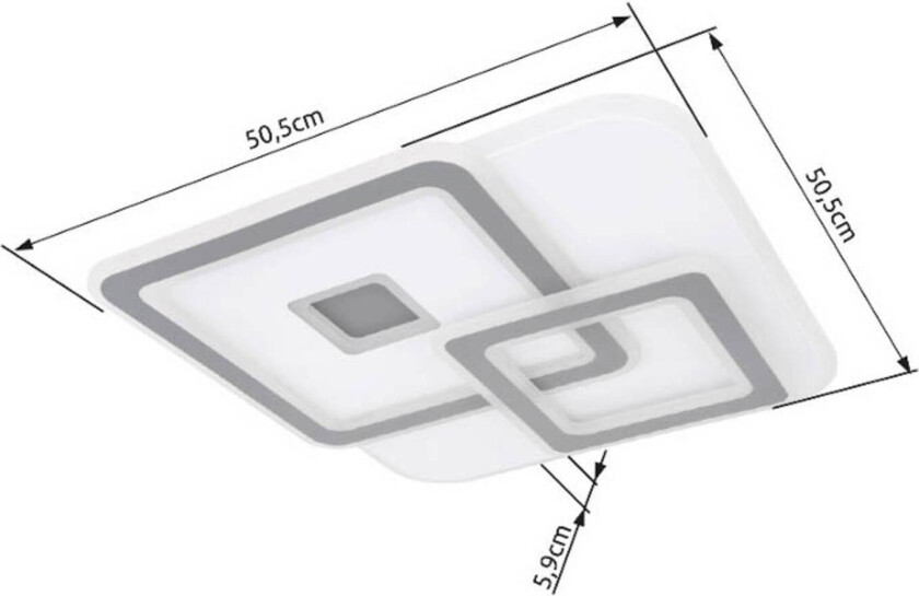 LED-taklampe Kique, app-styrbar, hvit, lengde 50 cm, CCT
