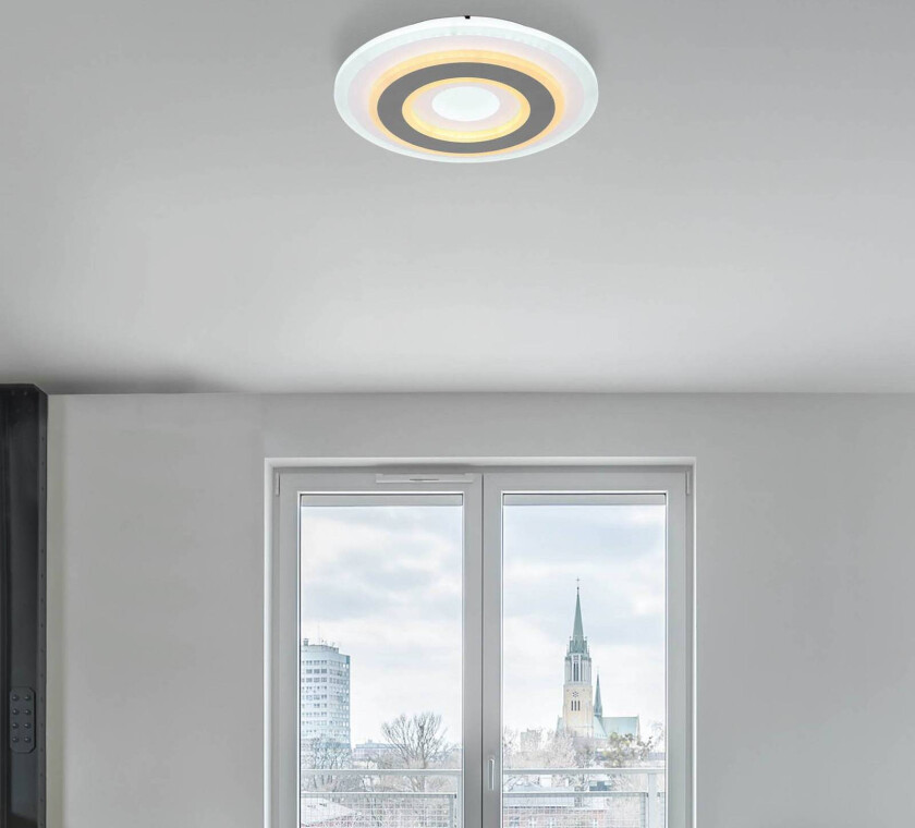 LED-taklampe Sabatino, Ø 30 cm, hvit/antrasitt, CCT