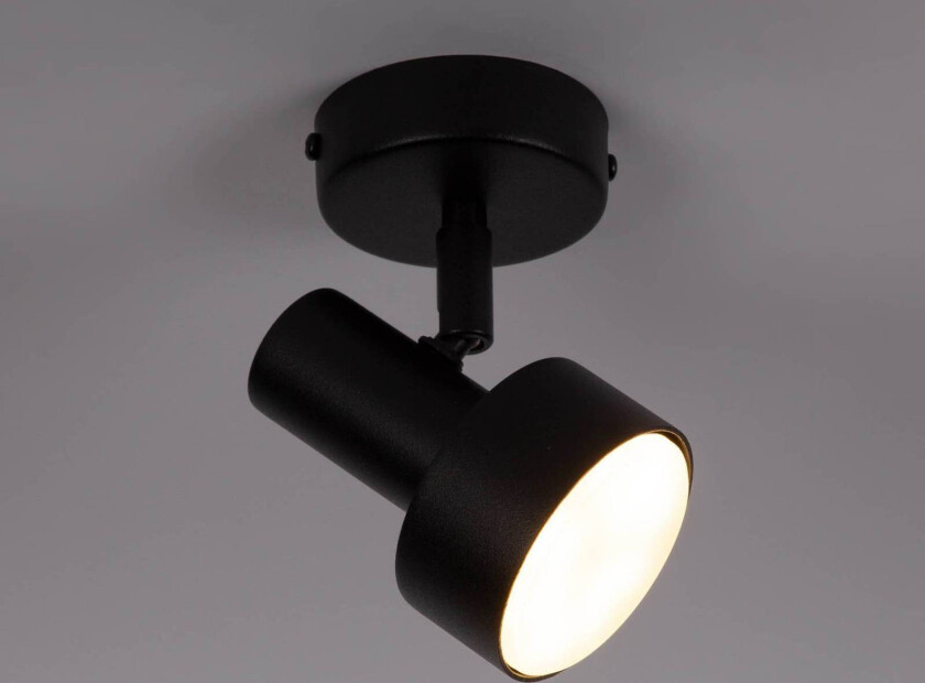 Mona downlight, 1 lyskilde, svart, bevegelig, stål