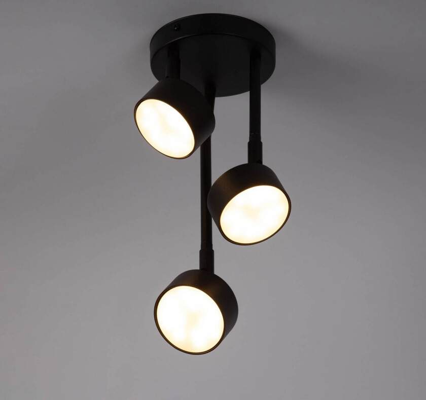 Nemo downlight, 3 lyskilder, svart, bevegelig