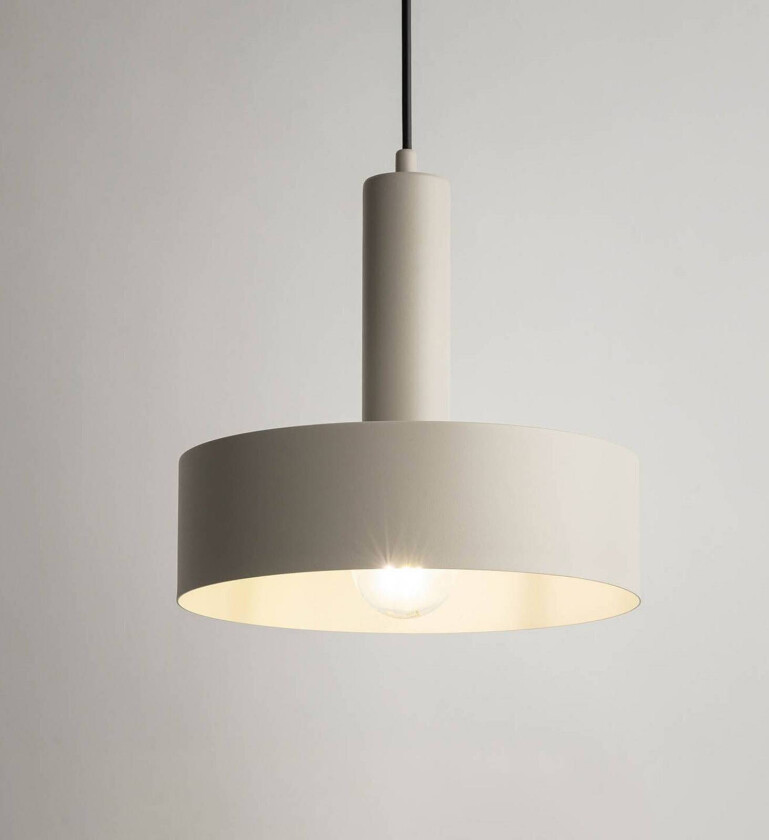 Vitrum rund hengelampe, taupe, sylindrisk, Ø 27 cm