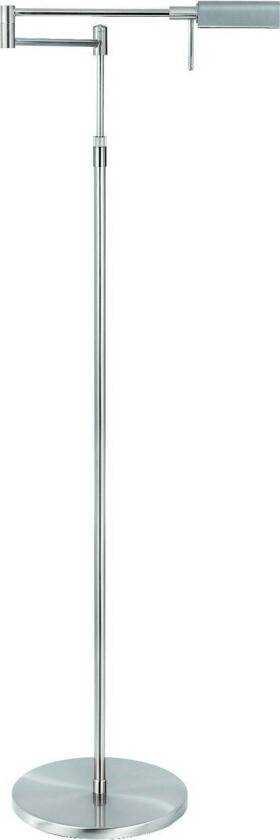 LED-gulvlampe New Bari, nikkel, høyde 139 cm, metall, dimmer