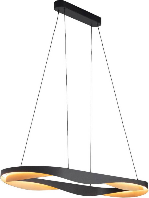 LED-hengelampe Ascoli, 100 x 36 cm svart/gull, metall, dimbar