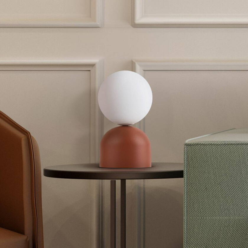 Miki bordlampe, terrakotta, høyde 21 cm, metall/glass