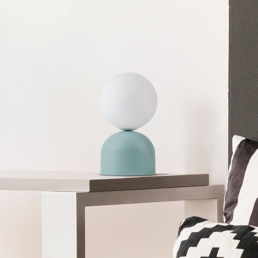 Miki bordlampe, mintgrønn, høyde 21 cm, metall/glass