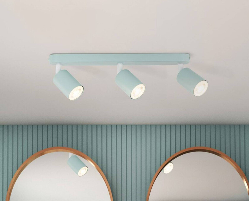 Livia downlight, mintgrønn, lengde 52 cm, stål, 3 lyskilder.