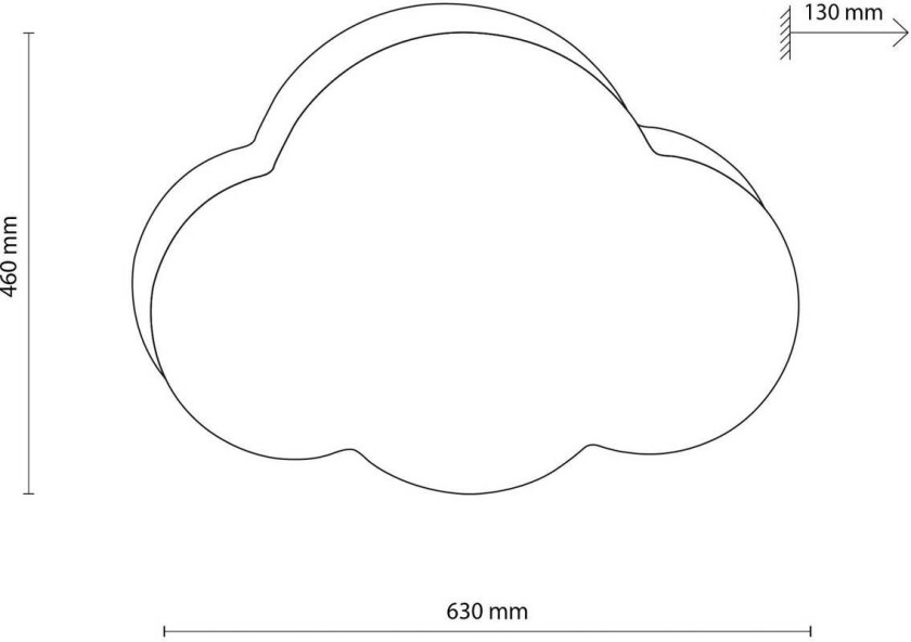 Cloud taklampe, beige, lengde 63 cm, lin/plast