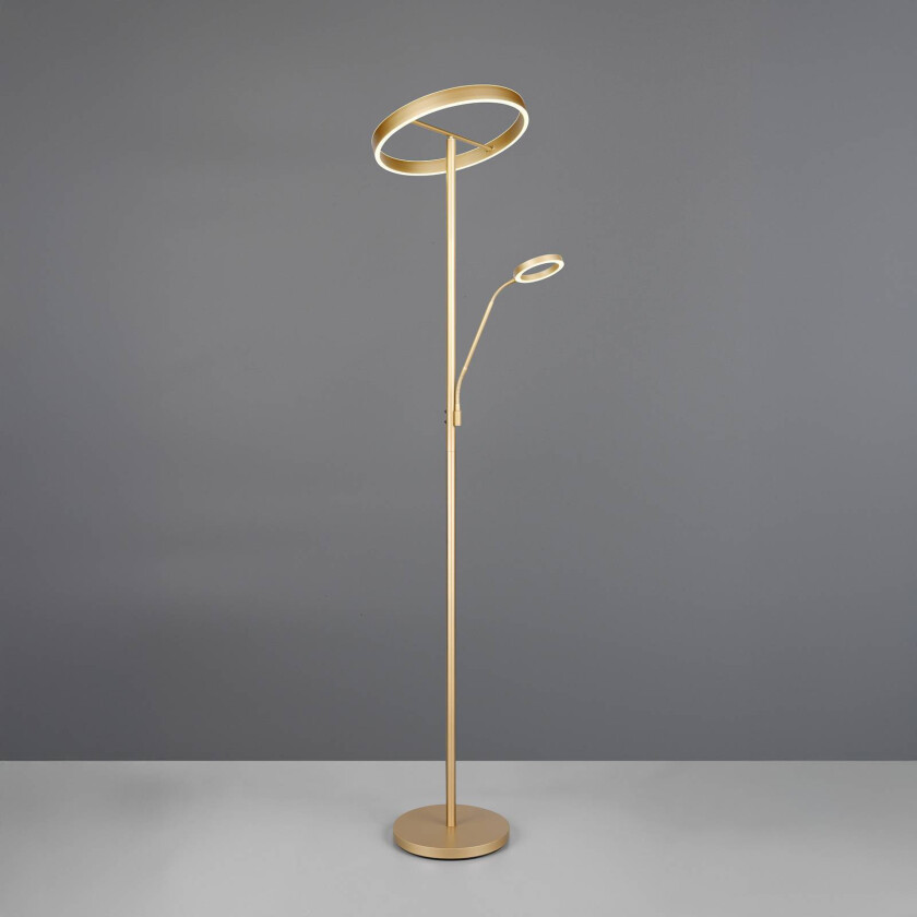 Willis LED-gulvlampe, gull, høyde 180 cm, metall, CCT, dimmer
