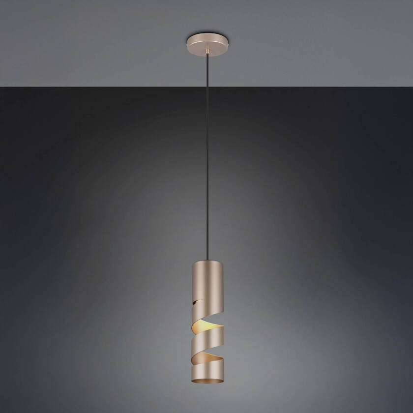 Stream hengelampe, brun, Ø 8 cm, metall, GU10