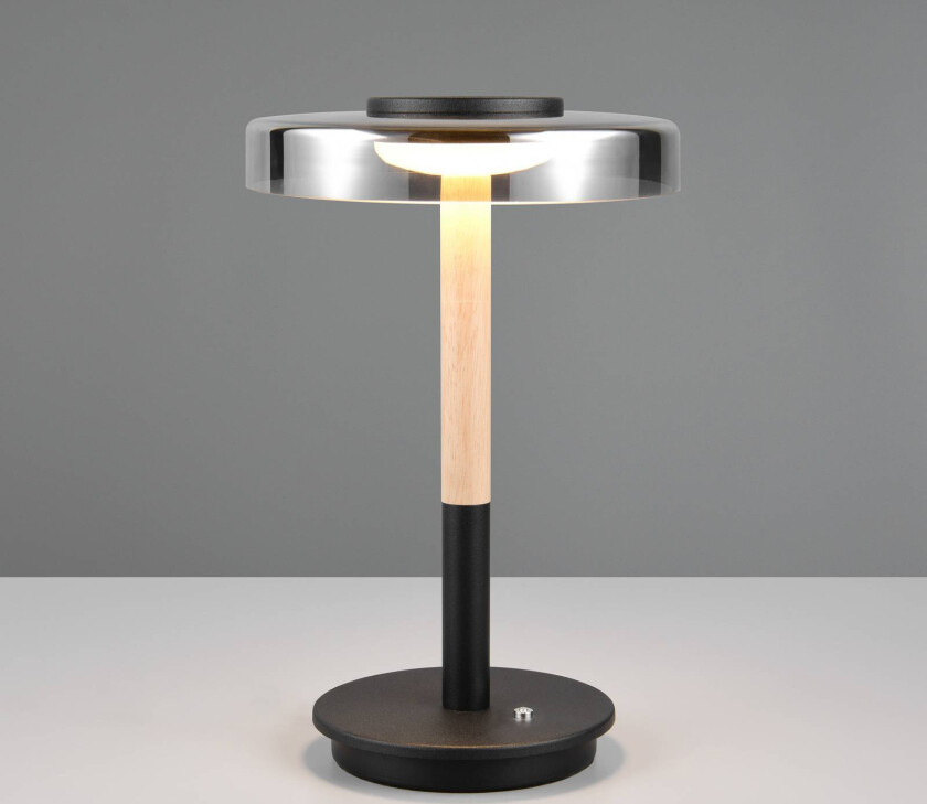 LED-bordlampe Celeste krom/tre 35 cm glass/metall Touchdim