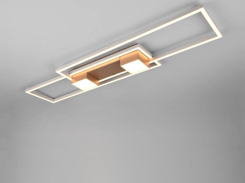Albany LED-taklampe, brun, 100 x 28 cm, aluminium, CCT dimbar