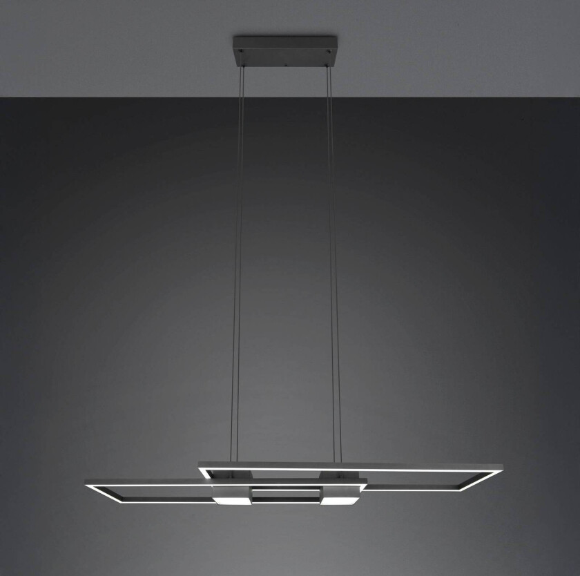 Albany LED-hengelampe, svart, 100 x 28 cm, aluminium CCT dimbar