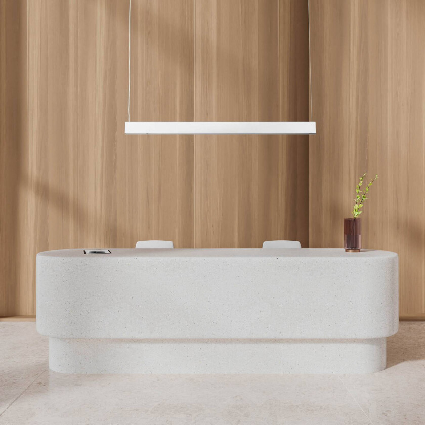 Luxe hengelampe, hvit, lengde 112,5 cm, metall, 4000 K