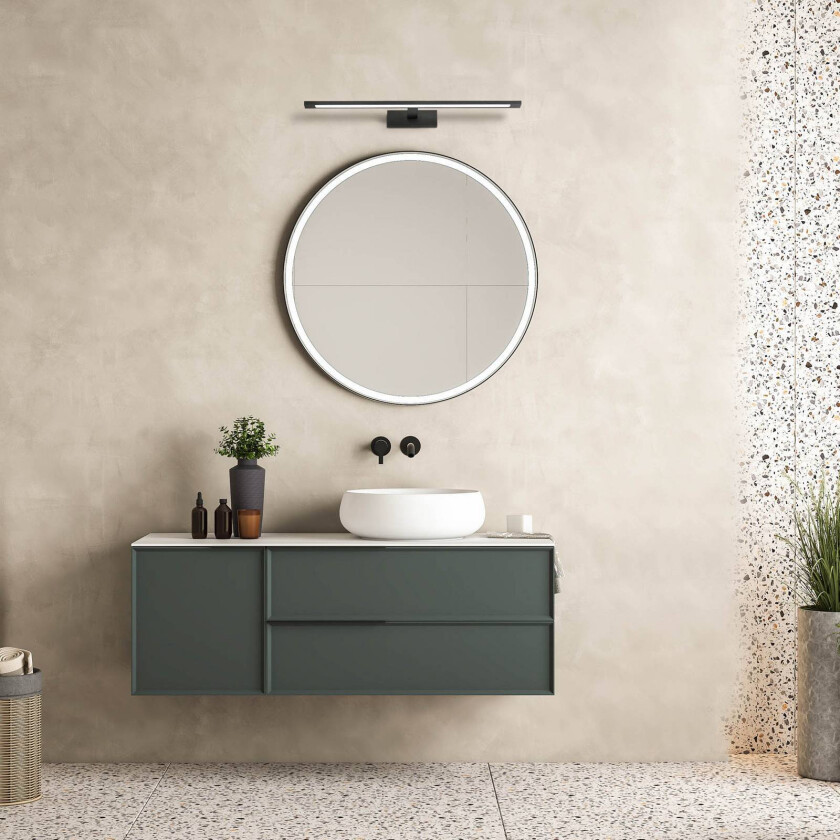 Gallery LED-vegglampe, svart, metall, bredde 62 cm, IP44