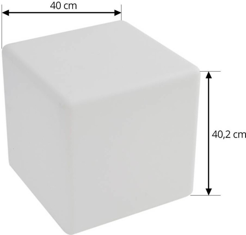 Lindby LED-terrasselampe Cubara, kube, plast