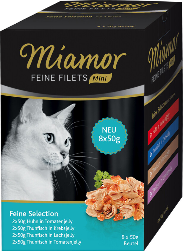 Økonomipakke Miamor Fine Filéter Mini Porsjonspose Multibox 32 x 50 g - Fint sortiment