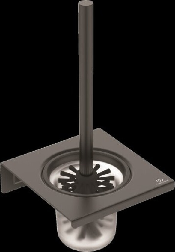 Ideal Standard ALU+ toalettbørste i silkesort holder/skål