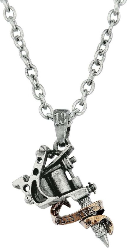 Goth Halskjede - Alchemy: Pewter Pendant: Tattoo Gun - Unisex - sølvfarget