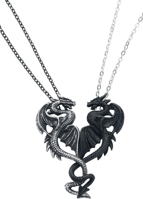 Goth Halskjede - Draconic Tryst - Unisex - svart-sølv
