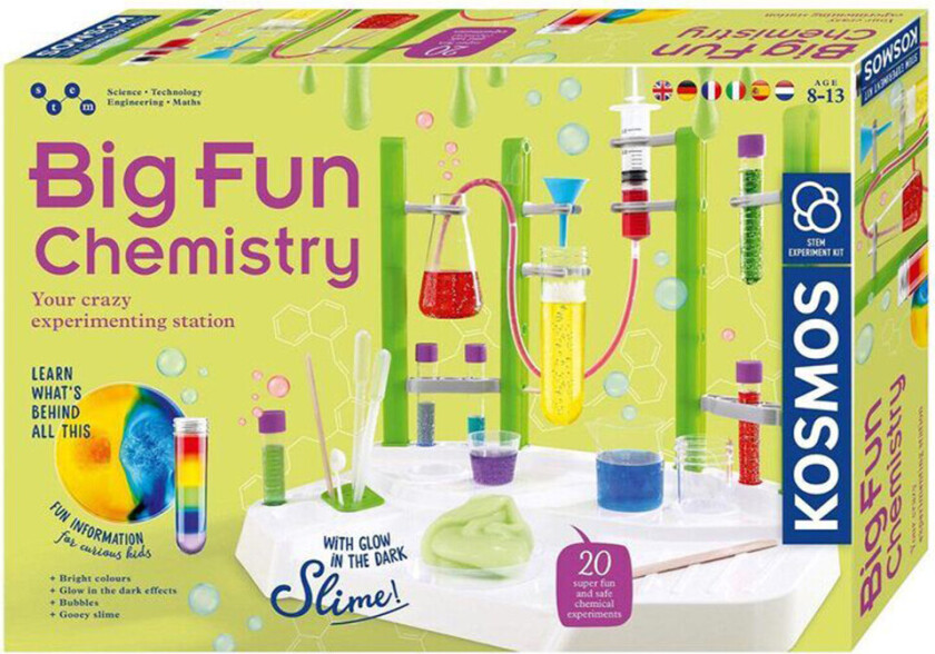 Bilde av Kosmos Big Fun Chemistry Experiment Set for barn - 8+ år