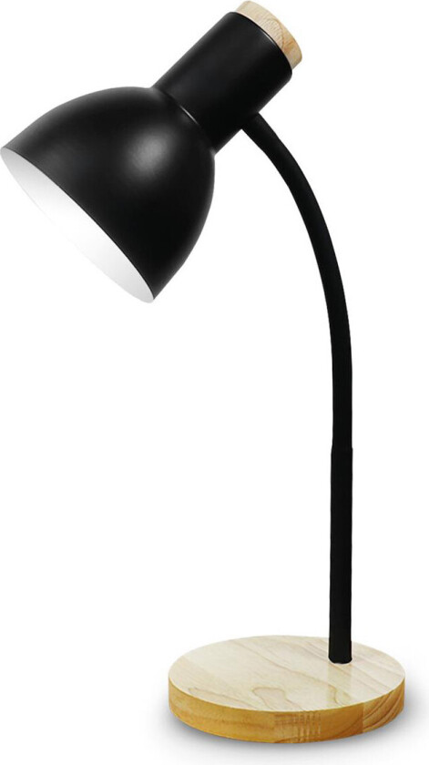 45177 bordlampe - E27 (maks 60W), E14 (maks 25W), justerbar arm - svart