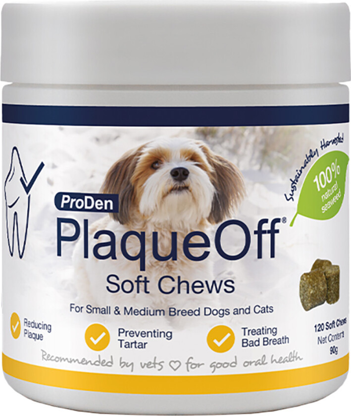 PlaqueOff Soft Chews Small & Medium - 120 Stykker