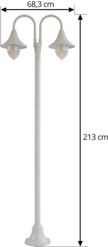 Lindby Madea veilampe, hvit, aluminium, 2 lyskilder, 213 cm