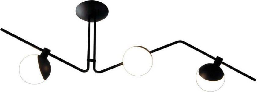 Baluna taklampe 3 lys - Svart/Opal - Svart / Opal