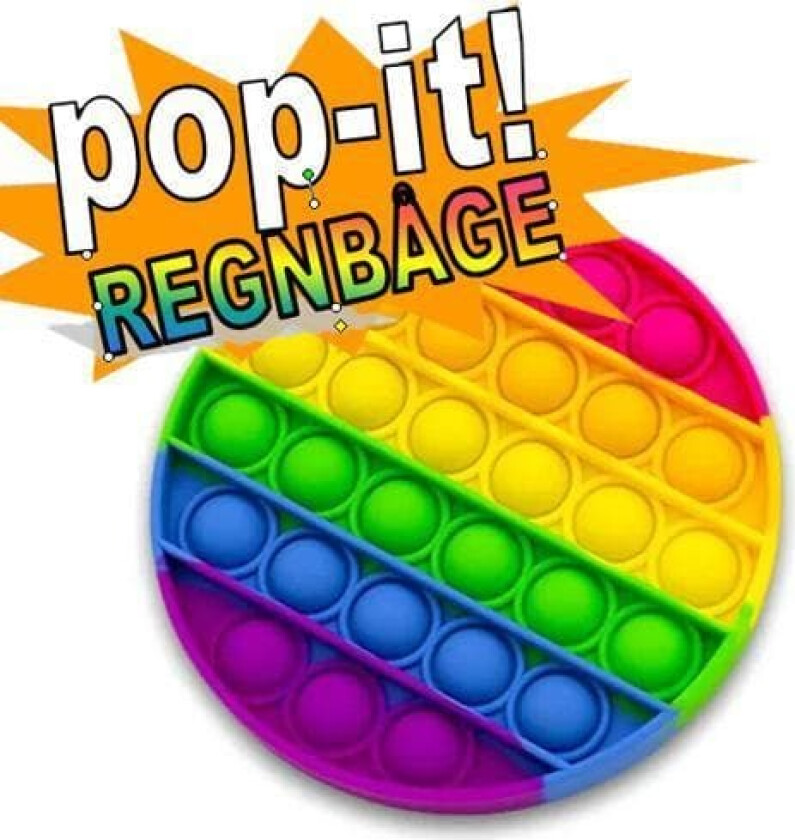 Pop It Fidget Toy Original - Rainbow Round - CE-godkjent