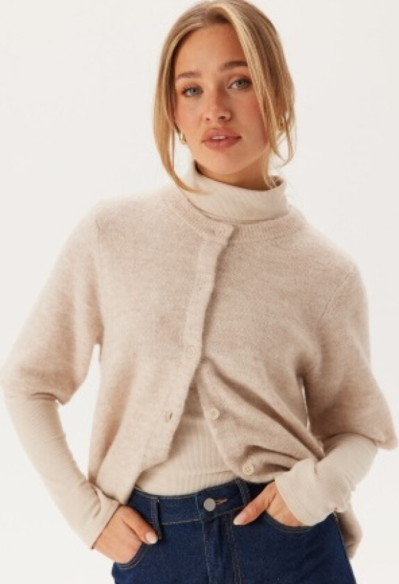 Slflulu 2/4 KNIT CARDIGAN NOOS Birch Detail:Melange XXL