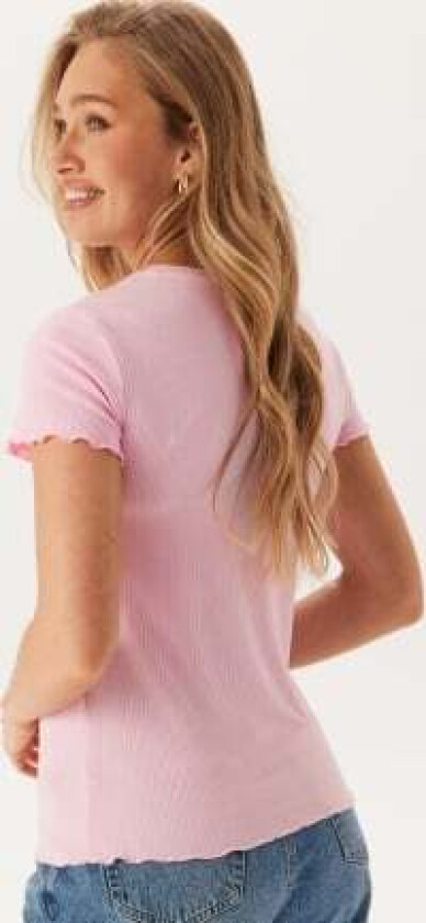 Pcnicca SS O-Neck top Roseate Spoonbill S