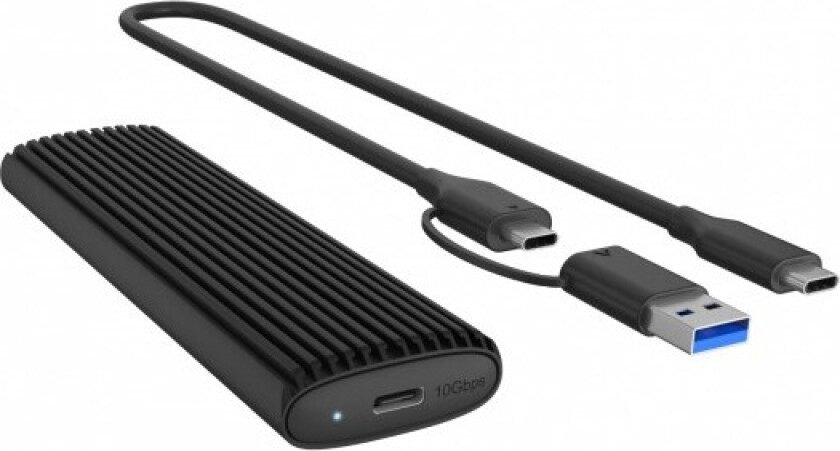 Bilde av M.2 Nvme & Sata M.2 Ssd-Kabinett, Usb 3.1 (Gen 2) Type-C®/A, M-Key-Kontakt, Verktøyfri, Skrivebeskyttelse (Ib-1808Mct-Cu31)