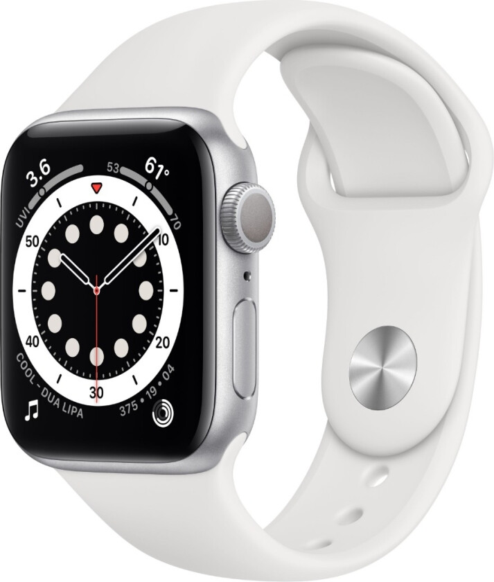 APPLE WATCH SERIES 6 40 MM SØLV ALUMINIUM HVIT SPORT BAND