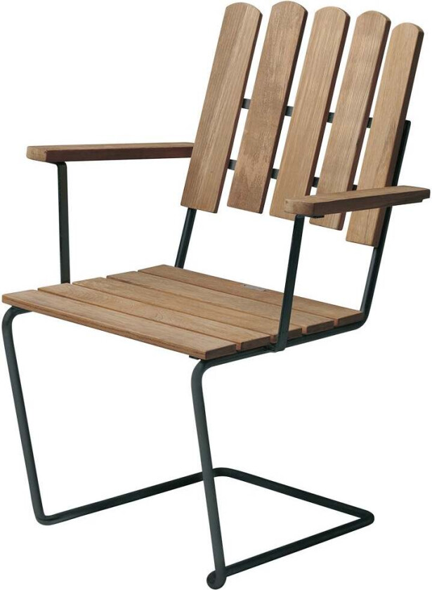 Lenestol A2 Ubehandlet teak/sort understell