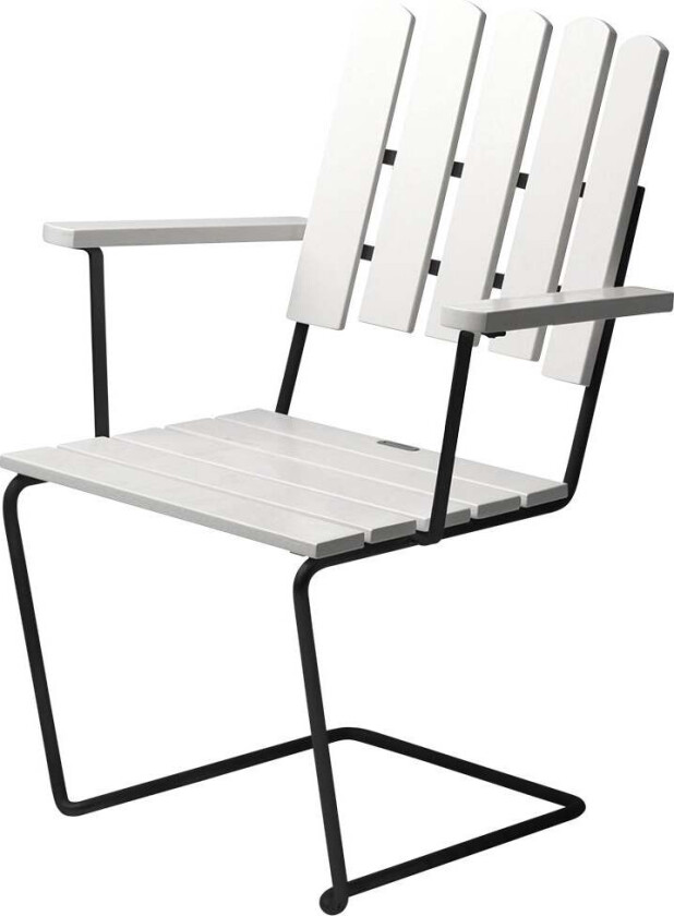 Lenestol A2 Hvitlakkert eik / svart ramme