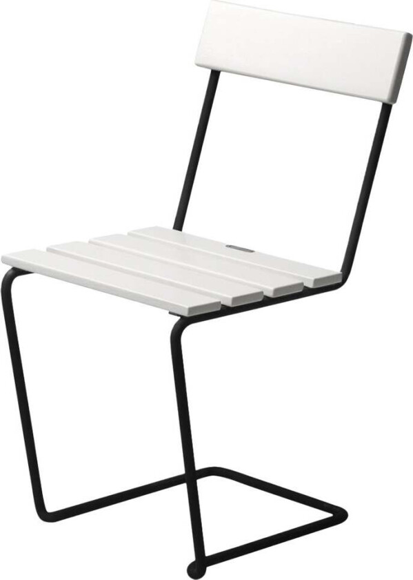 Stol 1 Hvitlakkert eik / svart stativ