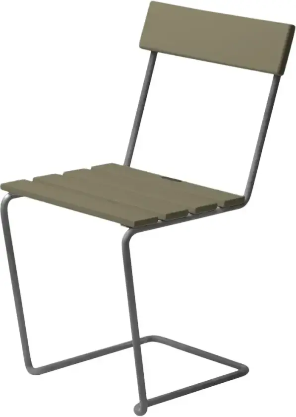 Stol 1 Grønnlakkert eik / varmgalvanisert ramme